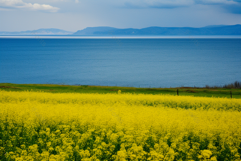 春天盛开的金黄的油菜花海远山实拍摄影图,高清,摄影图,摄影图片,图片大全,摄影图免费下载